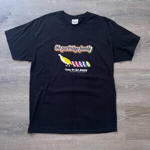 Vtg 90s The Partridge Family T-Shirt Get Happy Retro 60's Flower Power Band Sz L